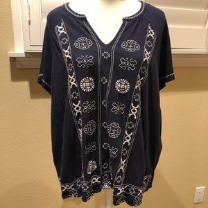Embroidered blue shirt